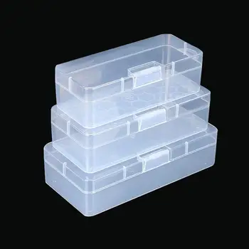 Малки Правоъгълни кутии за съхранение на Прозрачна Правоъгълна кутия-органайзер С панти капак Прозрачен Кутия За съхранение Органайзер за бижута