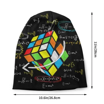 Математически Рубики Rubix Cube Шапки-Абсорбатори Модни Възли Шапки За Жени, Мъже Есен-Зима На Топло Тюбетейки Шапки-Те Изображение 2