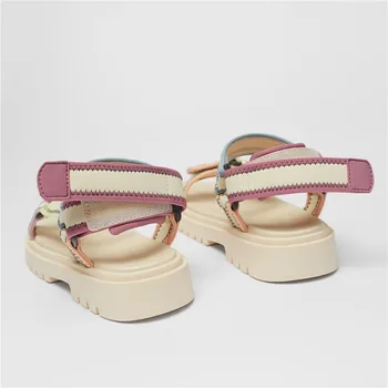 Меки дамски сандали на равна подметка с Т-образно каишка, летни улични плажни балет апартаменти, Дамски ежедневни обувки на равна подметка, дамски сандали-гладиатори върху плоска подметка Изображение 2