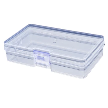 Мини пластмасова кутия Правоъгълна кутия, Прахоустойчив Здрав Прозрачен Калъф за съхранение на бижута, Контейнер, Полупрозрачна кутия, Опаковъчна кутия, кутия за съхранение