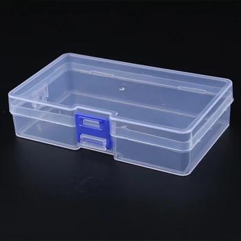 Мини пластмасова кутия Правоъгълна кутия, Прахоустойчив Здрав Прозрачен Калъф за съхранение на бижута, Контейнер, Полупрозрачна кутия, Опаковъчна кутия, кутия за съхранение Изображение 2
