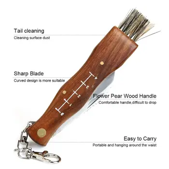 Мини Походный Гъби нож с дръжка от палисандрово дърво За оцеляване на открито на Многофункционални Сгъваеми Ръчни Инструменти