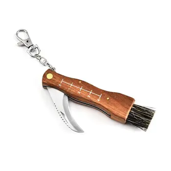 Мини Походный Гъби нож с дръжка от палисандрово дърво За оцеляване на открито на Многофункционални Сгъваеми Ръчни Инструменти Изображение 2