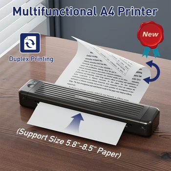 Многофункционален принтер формат А4, Bluetooth Двустранен печат Съвместим с термотрансферен печат преносими компютри Мобилен телефон за пътуване Офис, Къща