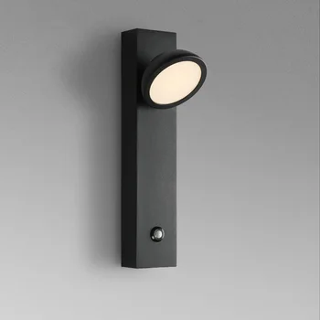 Модерен led монтиране на светлина с регулируем ъгъл на наклона, лампа с чувствителен на допир бутон, монтиран на стената лампа за спалня, уютен акцентный лампа в коридора