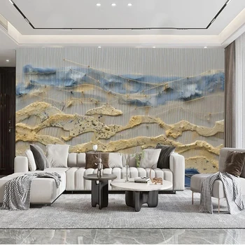 Модерен абстрактен пейзаж Светлина Луксозно Изкуството на Фреската ТЕЛЕВИЗИЯ Фон стенописи Всекидневна Интериор на Хотела Начало декор на 3D Тапети