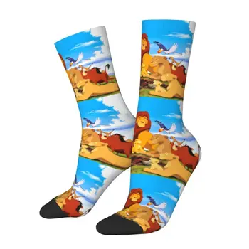 Модерен мъжки чорапи King Lion, унисекс, топли удобни чорапи за екипажа с 3D печат Hakuna Matata Изображение 2