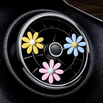 Модерен цвете за освобождаване на въздух от автомобилния климатик, скоба за вода под формата на слънчоглед, украса за кола, аксесоари за интериор на автомобила Изображение 2