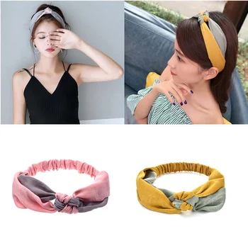 Модни дамски Богемные дъвка за коса за момичета, подходящи по цвят превръзка на главата, Ретро Кръст, Тюрбан, Кърпи, Аксесоари за коса