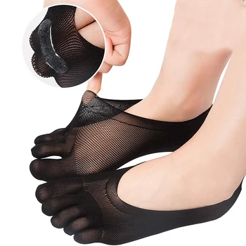 Модни летни чехли с тънки пръсти, женски невидими силиконови мини чорапи с пет пръста