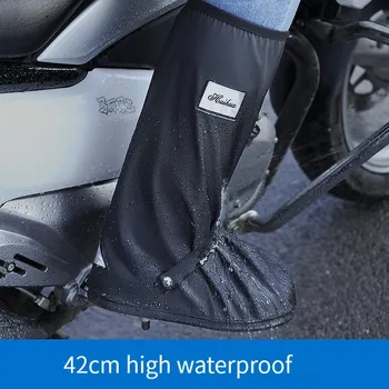 Модни мъжки и дамски гумени обувки 2023 г., удебелена висока износостойкая непромокаемая обувки плюс висока гума силикон непромокаемая обувки Изображение 2