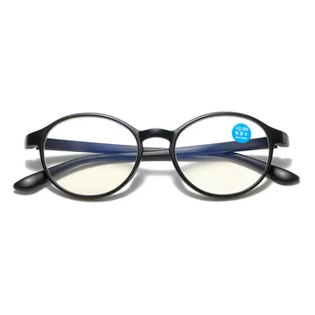Модни Очила За четене Със Синя Светлина в ретро-стил TR90 В Елипсовидни Рамки на Средна възраст, Очила За Старческо с Диоптриями 0 +1,0-4,0 Изображение 2