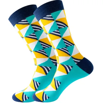 Модни Чорапи 2023 Година С Геометричен Принтом, Пъстри Улични Чорапи Със Средна Дължина Harajuku Coloful Street Personality Calcetines