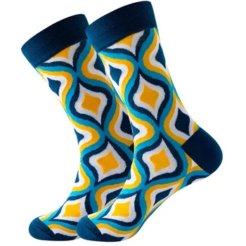 Модни Чорапи 2023 Година С Геометричен Принтом, Пъстри Улични Чорапи Със Средна Дължина Harajuku Coloful Street Personality Calcetines Изображение 2