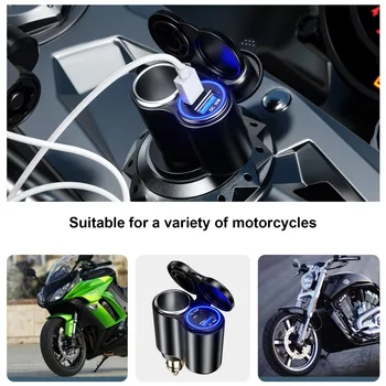 Мотоциклет Din Hella се Свързва към USB Зарядното Устройство QC 18 W и PD 45 W Type-C и Гнездо за Запалката на мотоциклет на BMW, Ducati Triumph Изображение 2
