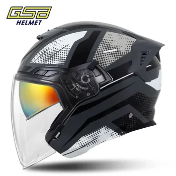 Мотоциклет шлем Four Seasons GSB, полушлем мотоциклетист, двойни лещи, полуперекрывающиеся, персонализирана и лесна Изображение 2