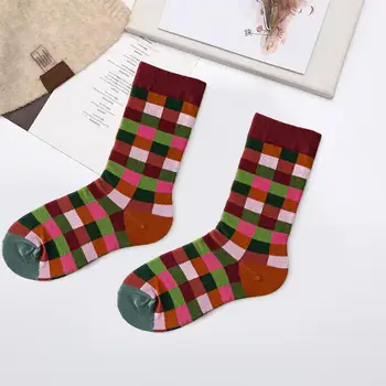 Мъжки зимни чорапи с пъстри шарени графити, чорапи със средна дължина, мека топла имат противоплъзгаща защита на глезените за двойки, есенно-зимни дрехи Изображение 2