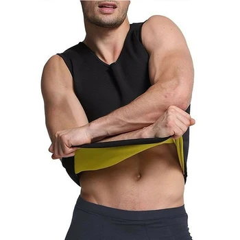 Мъжки неопреновый жилетка за фитнес зала, утягивающий корсет за сауна, риза за отслабване, подходящи за сауна, черно коригиращото бельо за отслабване Изображение 2