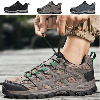 Мъжки туризъм обувки, Дишаща градинска обувки Мъжки висококачествени треккинговые маратонки устойчива на плъзгане обувки за алпинизъм, Лов обувки