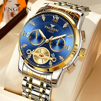 Мъжки часовник FNGEEN, модна луксозна марка, кварцов мъжки часовник, водоустойчив бизнес ръчен часовник Reloj Hombre 4567