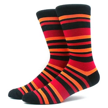 Мъжки чорапи в забавно разноцветную ивица, дамски чорапи с високо качество, забавни чорапи с клетчатым модел, памучни чорапи с геометричен дизайн в стил харадзюку, подарък Изображение 2