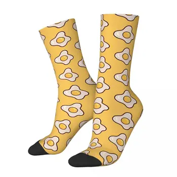 Мъжки чорапи-глазуньи в ретро стил унисекс, Harajuku, Безшевни Чорапи с принтом Happy Crew, Подарък