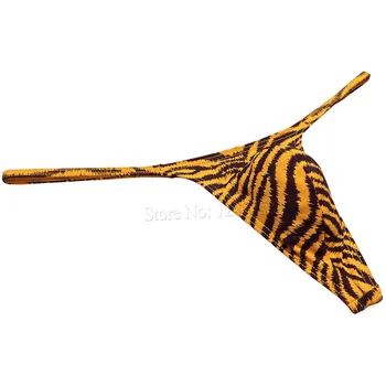 Мъжко бельо с микро-g-конците в тигровую ивица, добре изглеждащо бельо, тънък калъф, ремък-танга Изображение 2