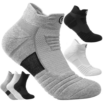 Мъжко спортно кърпа, дебел баскетболен чорап, хавлиени зимни топли обикновен мъжки памучни къси чорапи