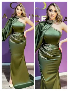 Мъниста Merida, рокли за бала в Саудитска Арабия, Сатенени рокли с цепка отстрани, Русалка, Елегантни вечерни рокли за жени 2023