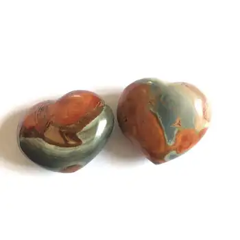 Натурална океанская яспис, форма на сърце, морски ахат, скъпоценни камъни във формата на сърце, Добри естествени камъни и минерали