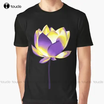Небинарная тениска с изображение на Pride Blooming Lotus за поръчка на тениски с дигитален печат за тийнейджъри, унисекс, Коледен подарък Xs-5Xl