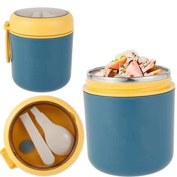 Нов Изолиран контейнер за супа Охладител Вакуумно чаша от неръждаема стомана Кутия за съхранение на Супа Обяд Запечатани Банка за подгряване на храна Изолирано