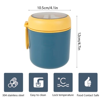 Нов Изолиран контейнер за супа Охладител Вакуумно чаша от неръждаема стомана Кутия за съхранение на Супа Обяд Запечатани Банка за подгряване на храна Изолирано Изображение 2