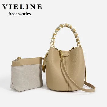 Нова дамска чанта за през рамото от естествена кожа VIELINE, малка дамска чанта през рамо за жени
