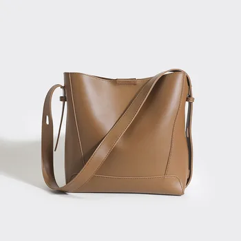 Нова дамска чанта за чанта, луксозна дизайнерска чанта през рамо, проста кожена чанта, мека ежедневна чанта за дами, мини чанта-месинджър Изображение 2
