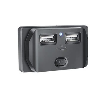 Нова контакта зарядно за кола с два USB конектори 12/24 3.1 A USB изход за зареждане захранващ Адаптер за мотоциклети, кемпера, камион, квадроцикла, лодки, автомобили RV 24 W