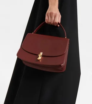 Нова чанта, дамска чанта средно с Т-образна форма, с метална катарама, просто ретро пакет за тофу Изображение 2