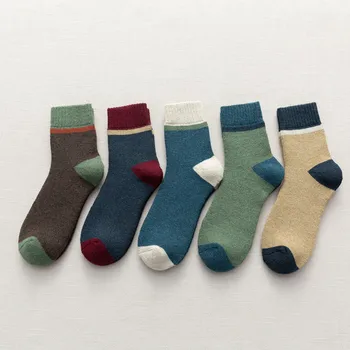 Нови есенно-зимни чорапи от мериносова вълна, мъжки и дамски чорапи за разходки, чорапи от мериносова вълна, най-топли, дишащи и устойчиви към миризми, Размер 41-46 Изображение 2
