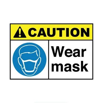 Носете маска, предупредителни знаци, автомобилни стикери за автомобили, Мотоциклети, външни аксесоари, винил за
