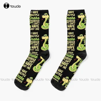 Няколко змия елементарно - Забавни подарък чорапи за любителите на змии Unning Жените Чорапи Персонални, обичай Унисекс Чорапи за възрастни, юноши и младежи Арт