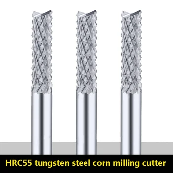 Освен резачки за царевица от вольфрамовой стомана HRC55, твърдосплавен гонг за рязане на печатни платки, гравиране края на ножовете 