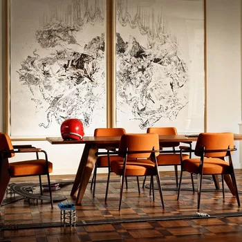 Офис Трапезни столове в скандинавски стил, модерни и Луксозни масажни Трапезни столове от средата на века, Тоалетка с огледало, мебели за хола хотел Silla
