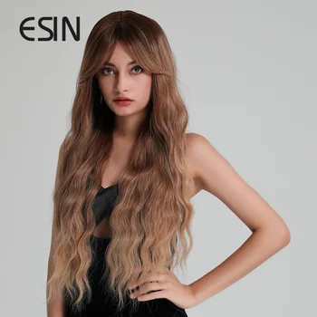 Перуки ESIN с дълга и къдрава коса, модни перуки с градиентной прическа 