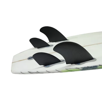 Плавници UPSURF FCS II RM Quad Fins За дъски за сърф от фибростъкло Performance Quad Surf Fins Double Tbas 2 Base Черно Кила за сърфиране + Задна перка Изображение 2