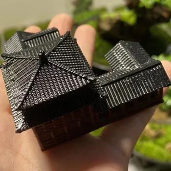 Пластмаси Древен архитектурен модел в китайски стил Аквариум Микроландшафт Бонсай 3D печат на Художественото оформление на Украшение Изображение 2