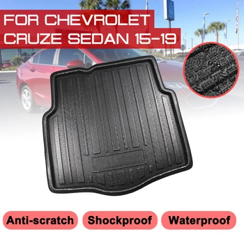Подложка за багажник на задния багажник на кола за Chevrolet CRUZE Седан 2015-2019 Непромокаеми постелки за пода, килима, тава за защита от мръсотия, карго подложка