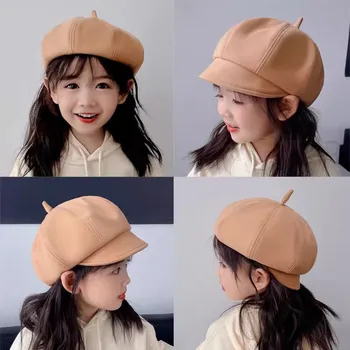 Поема за корейски момичета, осмоъгълна детска основно училище, пролет-есен, ветрозащитная шапка, шапка, картина на новороденото 49-52 см Изображение 2