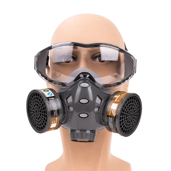 Полнолицевая противогазная маска със защитно стъкло, пръски боя, за украса на химични пестициди, Защита от формалдехид от прах С филтър, респиратор Изображение 2