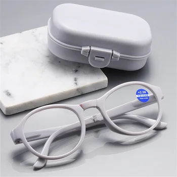 Портативни сгъваеми очила за старческо HD със защита от синя светлина Очила за четене със защита от радиация, Очила за далекогледство Изображение 2