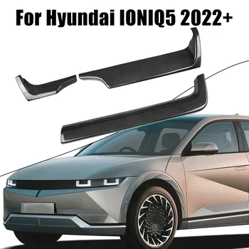Практичен завършек на капака детайли 3шт. Панел от карбон на таблото за Hyundai IONIQ 5 2022 + Рамка ABS Черна кола Изображение 2